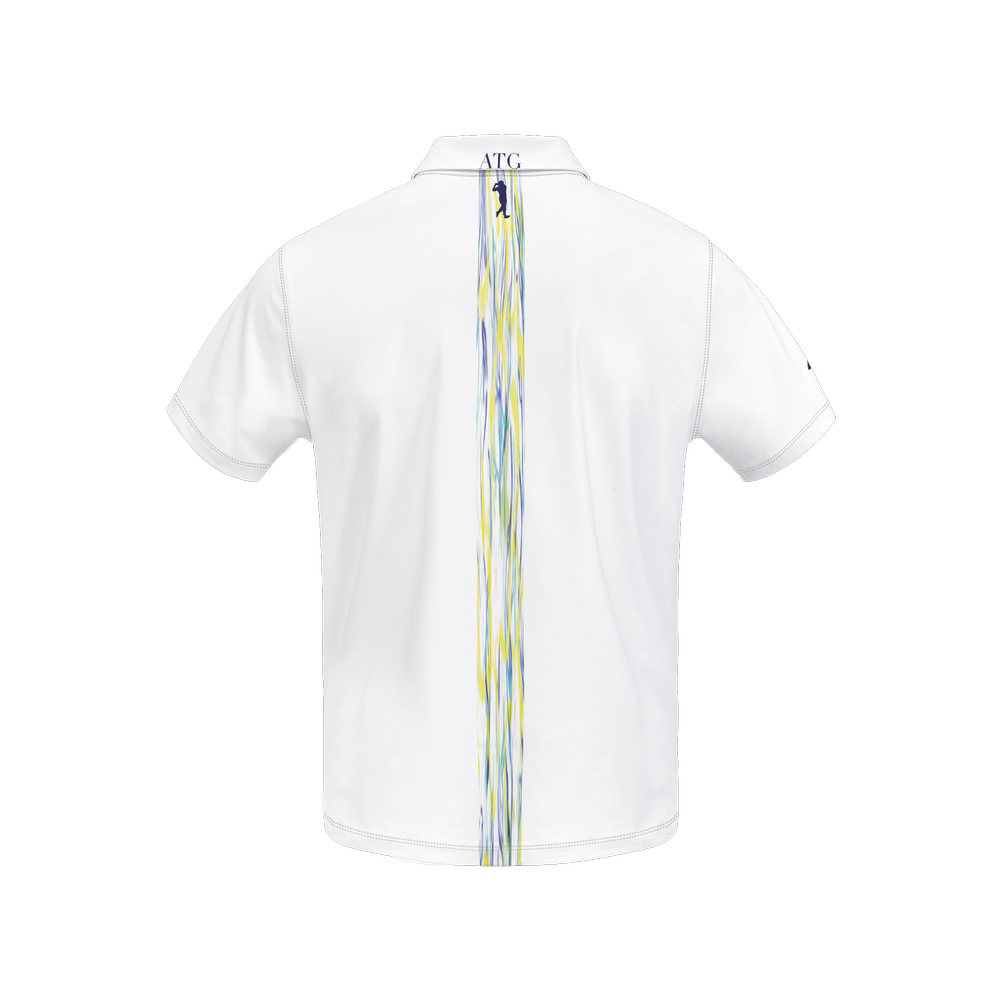 ATG white summer splash Men’s Slim Fit Short-Sleeve Polo Shirt